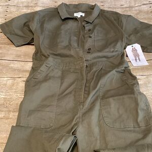 Celebrity Pink Olive Utility Short-Sleeve Jumpsuit